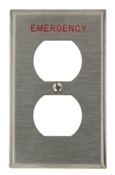 84003-E40 Non-Magnetic Standard Size Receptacle Wall Plate, 1 Gangs, 2-3/4 in W x 4-1/2 in H, 302 Stainless Steel