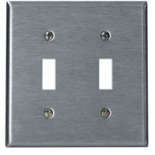 84109-40 Oversized Wall Plate, 2 Gangs, 5.312 in W x 5.25 in H, 302 Stainless Steel
