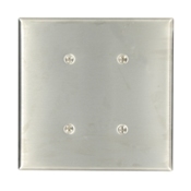 84134-40 Standard Size Blank Wall Plate, 2 Gangs, 5.312 in W x 5.25 in H, 302 Stainless Steel