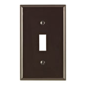 80701 Standard Size Traditional Wall Plate, 1 Gangs, 2-3/4 in W x 4-1/2 in H, Thermoplastic, Brown
