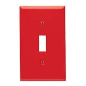 80701-R Standard Size Traditional Wall Plate, 1 Gangs, 2-3/4 in W x 4-1/2 in H, Thermoplastic, Red