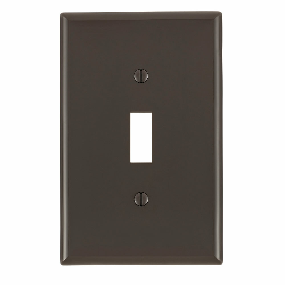 PJ1 Midway Size Traditional Wall Plate, 1 Gangs, 3-1/8 in W x 4-7/8 in H, Thermoplastic, Brown