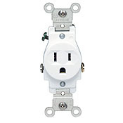 5015 Heavy Duty Grounding Narrow Body Straight Blade Receptacle, 125 V AC, 15 A, 2 Poles, 3 Wires, Brown