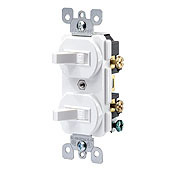 5334-I Traditional Commercial Grade Duplex Non-Grounding Combination Switch, 120/277 V AC, 20 A, 1 hp at 120 V AC, 1 Poles