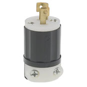 ML2-P Cable Mount Grounding Locking Plug, 125 V AC, 15 A, 2 Poles, 3 Wires, Black/White