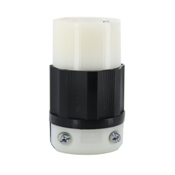 3433-C 3-Phase Non-Grounding Cable Mount Locking Connector, 120/208 V AC, 30 A, 4 Poles, 4 Wires, Black/White
