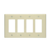 80612-W Decora Midway Size Wall Plate, 4 Gangs, 8.56 in W x 4.88 in H, Thermoset, White