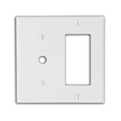 80479-I Decora Standard Size Combination Wall Plate, 2 Gangs, 4.56 in W x 4.5 in H, Thermoset, Ivory