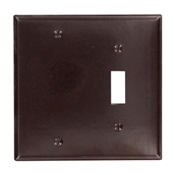 85006 Blank Standard Size Combination Wall Plate, 2 Gangs, 4.56 in W x 4.5 in H, Thermoset, Brown