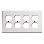 88041 Standard Size Wall Plate, 4 Gangs, 8.19 in W x 4.5 in H, Thermoset, White