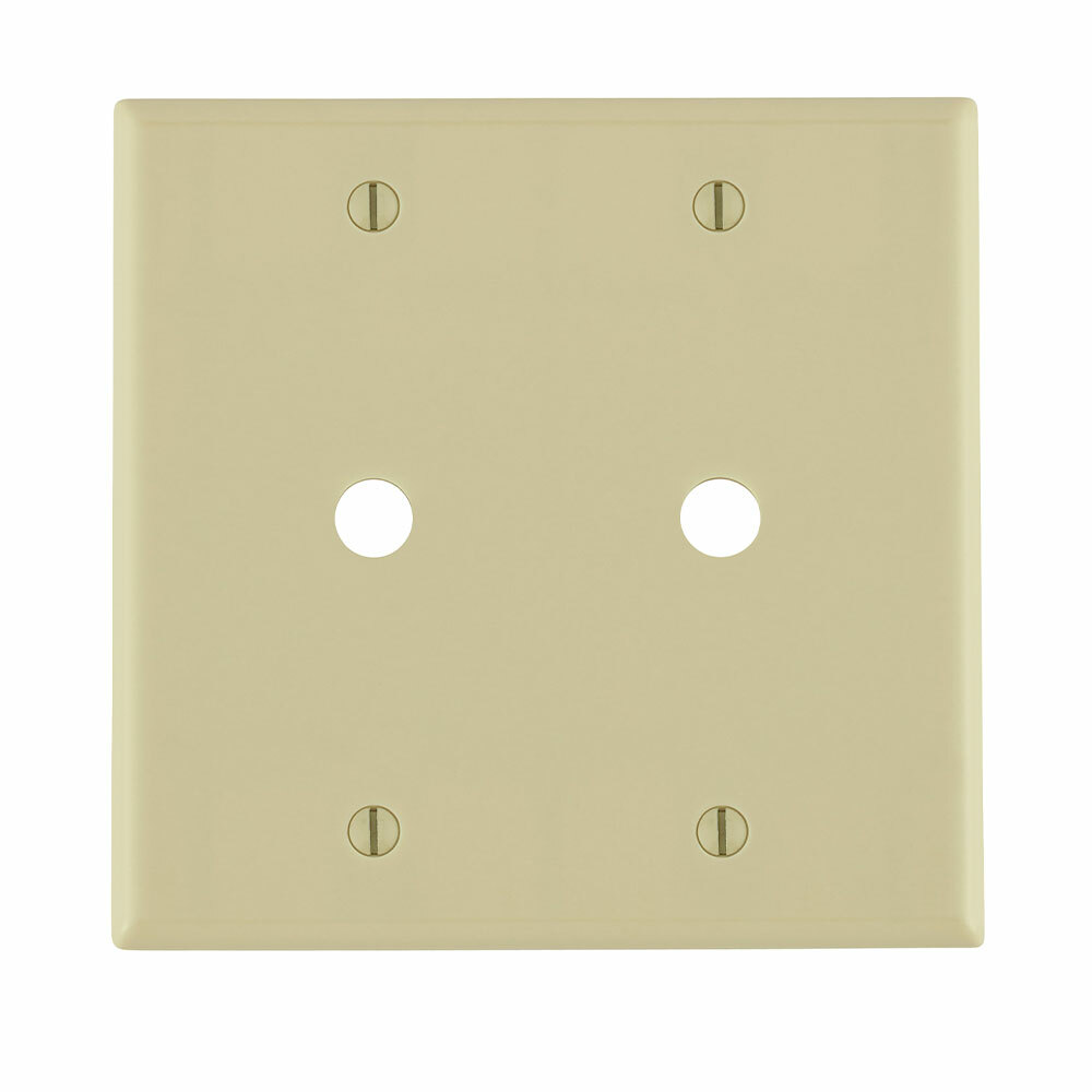 86062 Standard Size Traditional Wallplate, 2 Gangs, 4.56 in W, Thermoset, Box Mount