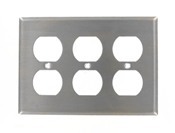 84030-40 Standard Size Traditional Wall Plate, 3 Gangs, 6-3/8 in W x 4-1/2 in H, 302 Stainless Steel