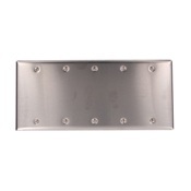 84065-40 Standard Size Blank Wall Plate, 5 Gangs, 10 in W x 4-1/2 in H, 302 Stainless Steel