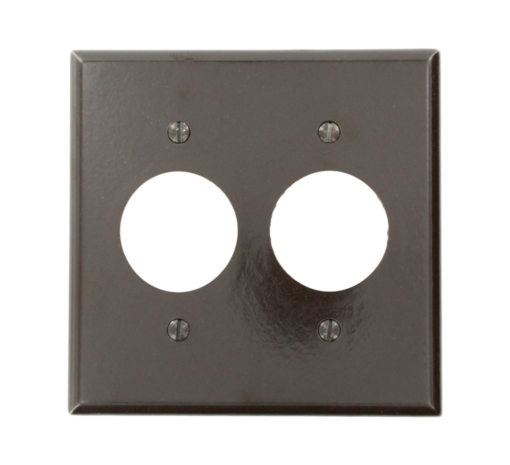 85052 Standard Size Traditional Wall Plate, 2 Gangs, Thermoset, Brown