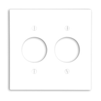 88052 Standard Size Traditional Wall Plate, 2 Gangs, 4.56 in W x 4.5 in H, Thermoset, White