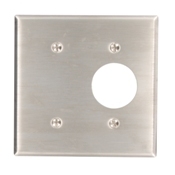 84085-40 Blank Standard Size Combination Wall Plate, 2 Gangs, 4.56 in W x 4.5 in H, 302 Stainless Steel