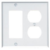 84455-40 Decora Standard Size Combination Wall Plate, 2 Gangs, 4.56 in W x 4.5 in H, 302 Stainless Steel