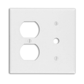 86078 Standard Size Combination Wall Plate, 2 Gangs, 4.56 in W x 4.5 in H, Thermoset, Ivory