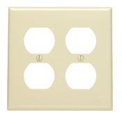 80716-ORG Standard Size Traditional Wall Plate, 2 Gangs, 4.562 in W x 4.5 in H, Thermoplastic, Orange