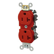 5342-R Heavy Duty Straight Blade Duplex Receptacle, 125 V AC, 20 A, 2 Poles, 3 Wires, Red