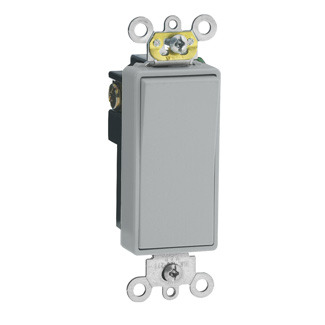 5691-2GY Self-Grounding AC Quiet Switch, 120/277 V AC, 15 A, 1/2 hp, 2 hp Power Rating