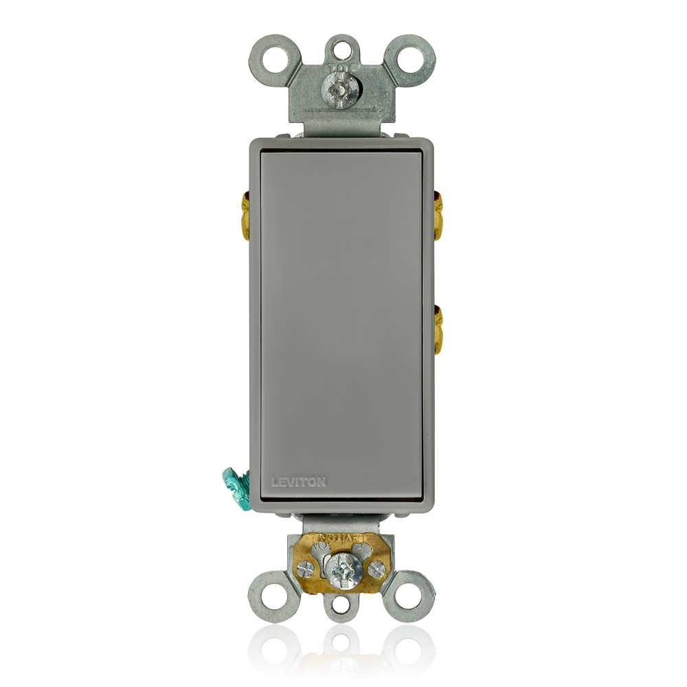 5685-2GY Self-Grounding AC Quiet Switch, 120/277 V AC, 15 A, 1/2 hp, 2 hp Power Rating, SPDT Contact