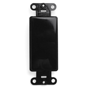 80414-E Decora QuickPort Blank Multimedia Insert With Ears, Plastic, Black