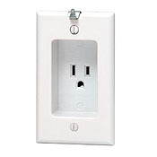 688-W Single Straight Blade Receptacle, 125 V AC, 15 A, 2 Poles, 3 Wires, White