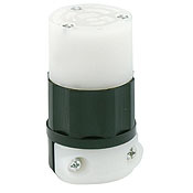 4729-C Grounding Locking Connector, 125 V AC, 15 A, 2 Poles, 3 Wires, Black/White