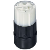 5669-C Cable Mount Grounding Straight Blade Connector, 250 V AC, 15 A, 2 Poles, 3 Wires, Black/White