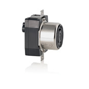 6369CR Grounding Locking Receptacle, 125/250 V AC, 50 A, 3 Poles, 4 Wires, Black