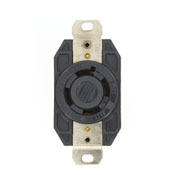 2740 3-Phase Y Grounding Locking Receptacle, 600 V AC, 30 A, 3 Poles, 4 Wires, Black