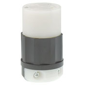 2633 1-Phase Grounding Cable Mount Locking Connector, 277 V AC, 30 A, 2 Poles, 3 Wires, Black/White
