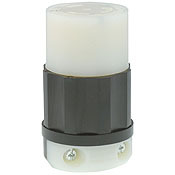 2663 1-Phase Non-Grounding Cable Mount Locking Connector, 125/250 V AC, 30 A, 3 Poles, 3 Wires, Black/White