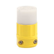 26CM-13 Grounding Cable Mount Locking Connector, 125 V AC, 30 A, 2 Poles, 3 Wires, White/Yellow