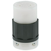 2423 3-Phase Grounding Cable Mount Locking Connector, 250 V AC, 20 A, 3 Poles, 4 Wires, Black/White