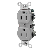 5262-IGG Heavy Duty Isolated Ground Duplex Receptacle, 125 V AC, 15 A, 2 Poles, 3 Wires, Gray