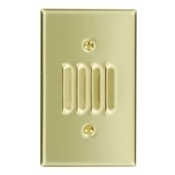 81079 Standard Size Louver Wall Plate, 1 Gangs, 2-3/4 in W x 4-1/2 in H, Brass