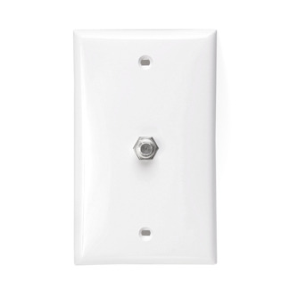 80781-W Standard Video Wall Jack, 1 Gang, 2-3/4 in W, Plastic, Wall Mount