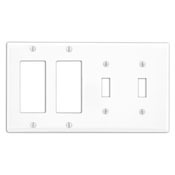 P2262-W Standard Size Combination Wall Plate, 4 Gangs, 8.19 in W x 4.5 in H, Thermoset, White