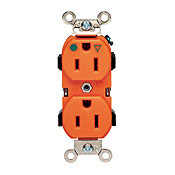 8200-IGW Heavy Duty Isolated Ground Narrow Body Duplex Receptacle, 125 V AC, 15 A, 2 Poles, 3 Wires, White