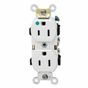 8200-H Heavy Duty Straight Blade Duplex Receptacle, 125 V AC, 15 A, 2 Poles, 3 Wires, Brown