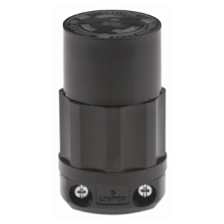 2613-PLB 1-Phase Grounding Cable Mount Locking Connector, 125 V AC, 30 A, 2 Poles, 3 Wires, Black