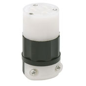 5269-PLC Cable Mount Grounding Straight Blade Connector, 125 V AC, 15 A, 2 Poles, 3 Wires, Black/White
