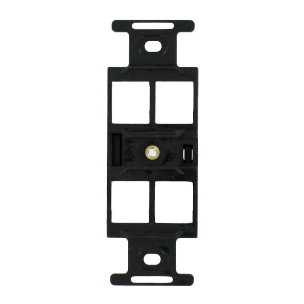 41087-QEP QuickPort Type 106 Multimedia Insert, 4 Ports, Fastened Mount, Black
