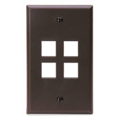 41080-4BP QuickPort Standard Size Wallplate, 1 Gang, 2-3/4 in W, Plastic, Surface Mount