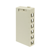 41089-6IP QuickPort 6-Port Outlet Box, Snap-In Module, For Use With Individual QuickPort Snap-In Connector Module and Raceway Cable Entry Knockout, Surface Mount, Plastic