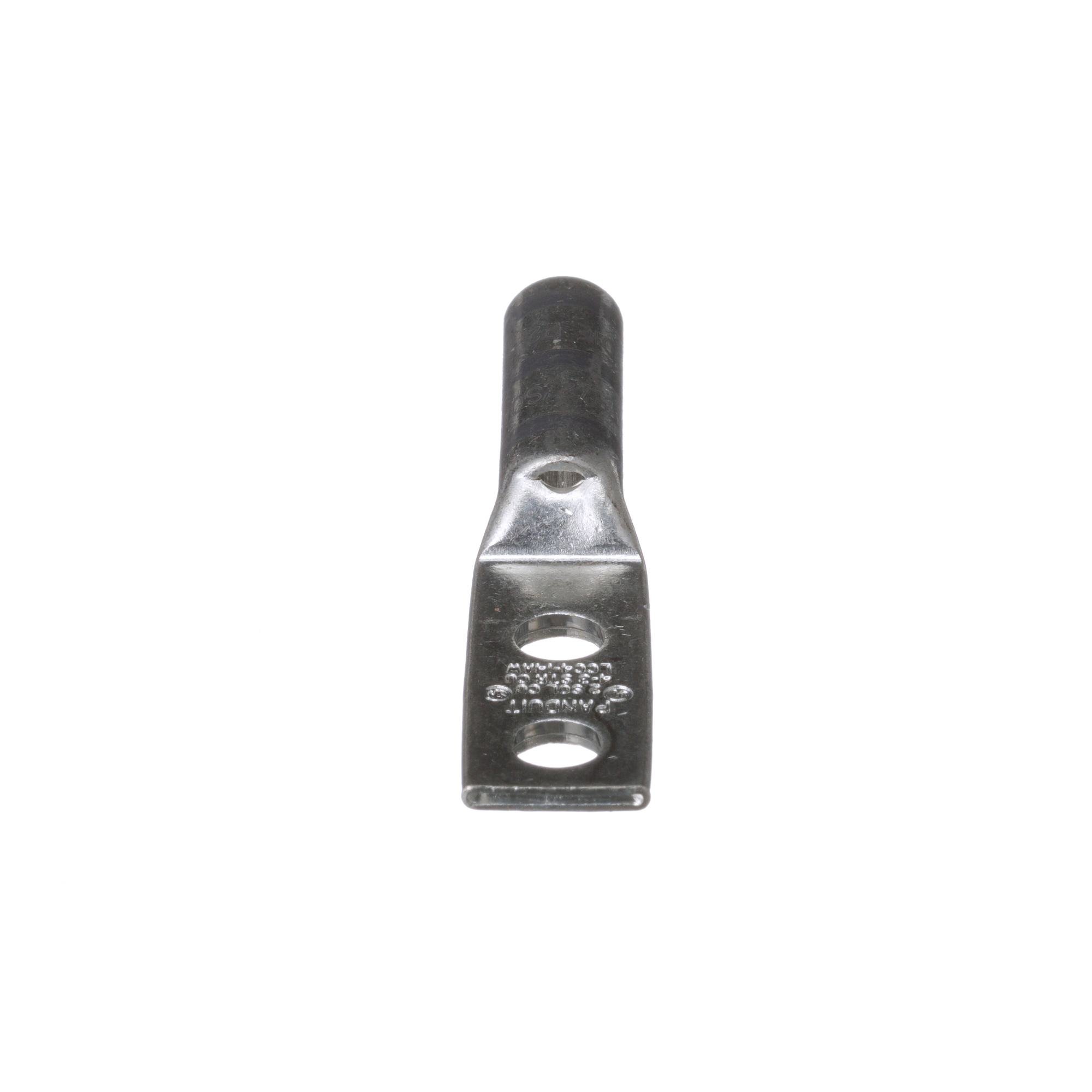 LCC4-14AW-L Pan-Lug LCC-W 2-Hole Compression Connector Lug With Inspection Window, 4 to 3 AWG, 2 AWG Solid/Stranded Copper Conductor, Die Code: P29, 42.826 in Stud, Tin Plated Copper