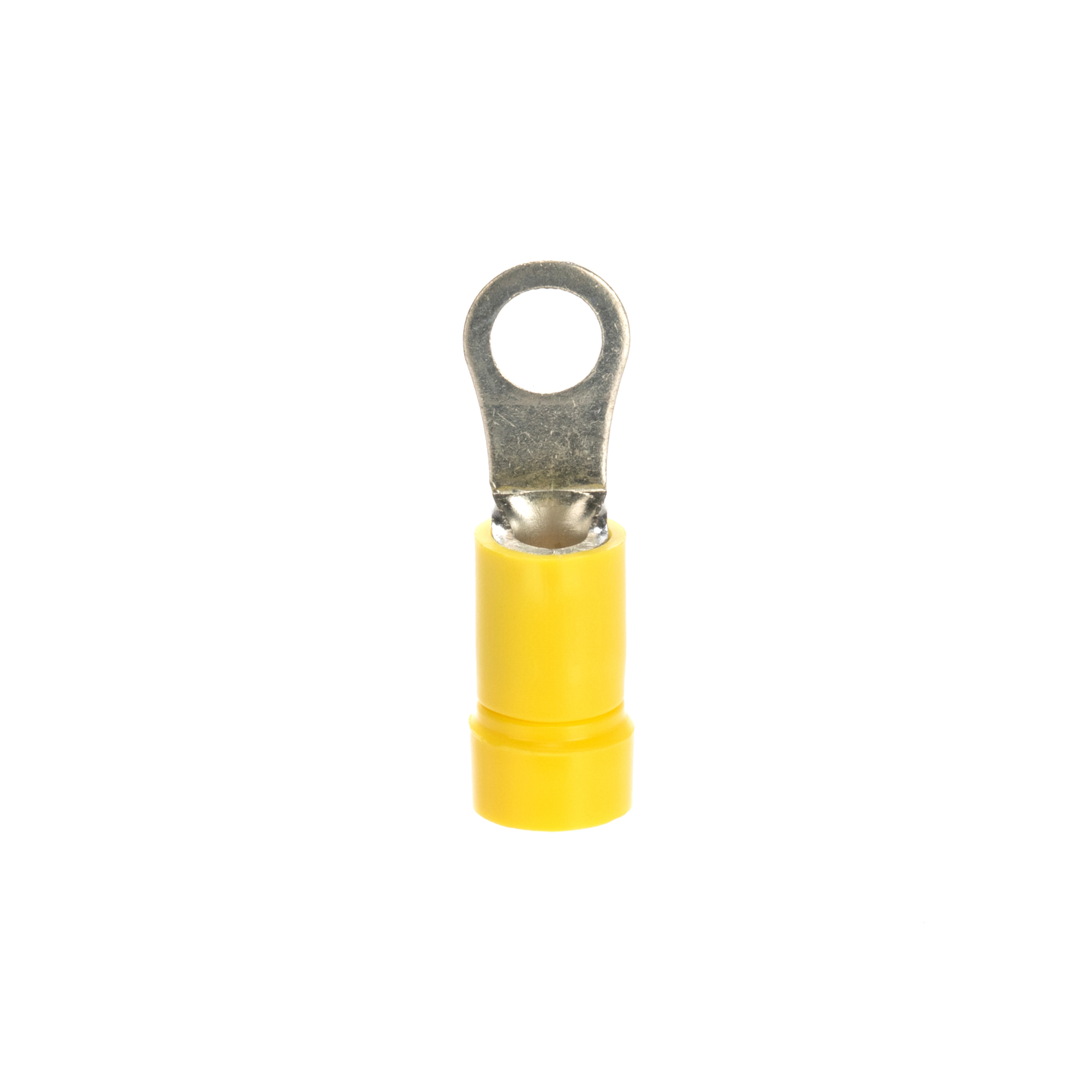Pan-Term PV10-10R-L Ring Terminal, Yellow, Vinyl, 10-12 AWG, #10 Stud, PK50