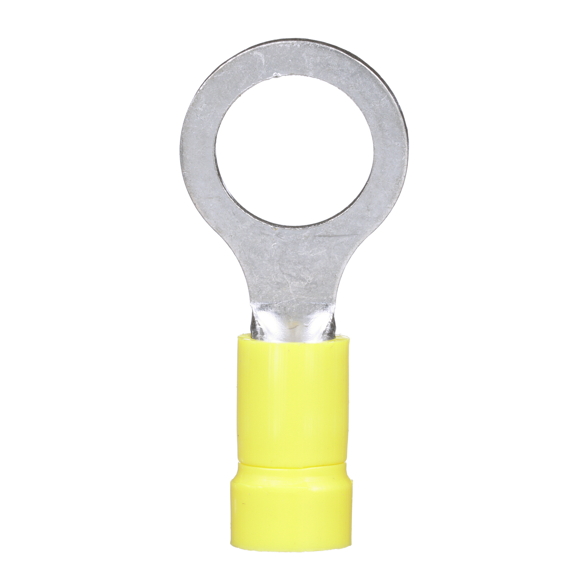 Pan-Term PV10-38R-D Ring Terminal, Yellow, Vinyl, 10-12 AWG, 3/8" Stud, PK500
